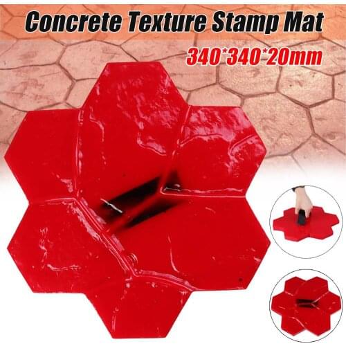 Hexagonal/Rectangle Slate Seamless Texture Polyurethane Stone Stamp Mat Concrete Cement Wall Mat DIY Paving Mold for Home/Garden