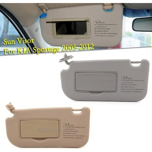 Beige/Gray Color Car LHD Inner Sunvisor Sunshield Shield Shade With Mirror Sun Visor For KIA Sportage 2005-2010 Car Accessories