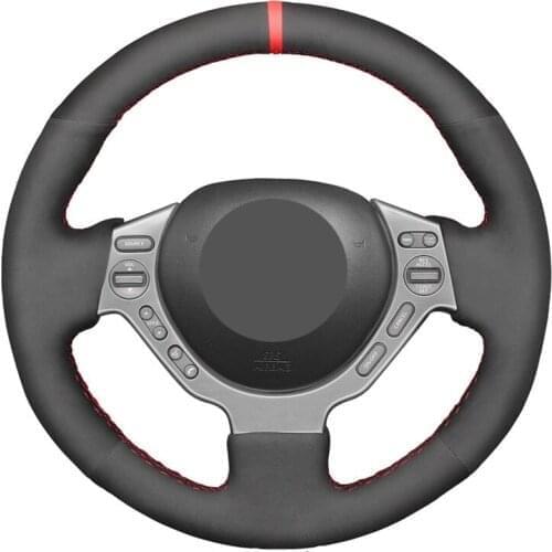Hand-stitched Black Suede Car Steering Wheel Cover for Nissan GTR GT-R (Nismo) 2008 2009 2010 2011 2012 2013-2016