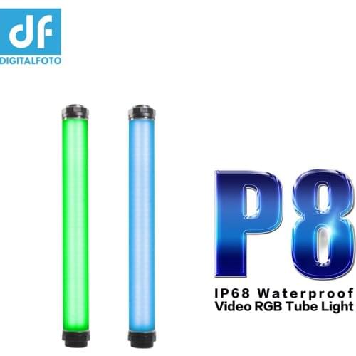 P8 RGB LED Light IP68 2500-6500K Waterproof Handheld Tube Stick Light APP remote control With OLED Display Photography Lighting