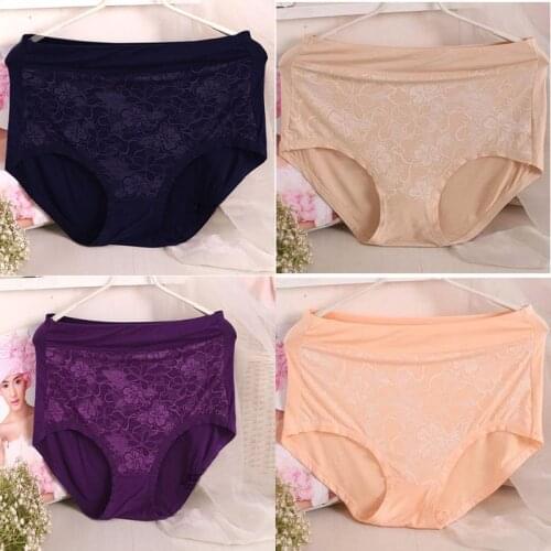 CP105 4Pcs Seamless Lingerie Big Size 6XL Women Panties Soft Fabric Comfortable Underwear Jacquard High Waist Briefs