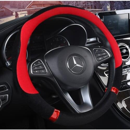 Universal Carr plush Steering-Wheel Covers Anti-slip Skidproof Durable 37-38CM/15" Dynamic Fibre Handmade Steering Wheel Cover