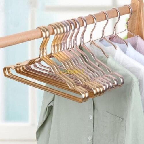 500pcs/lot 42cm Golden Purple Aluminum Alloy Hanger for Clothes Strong Metal Shirts Dress Sun-top Hanger Free Shipping