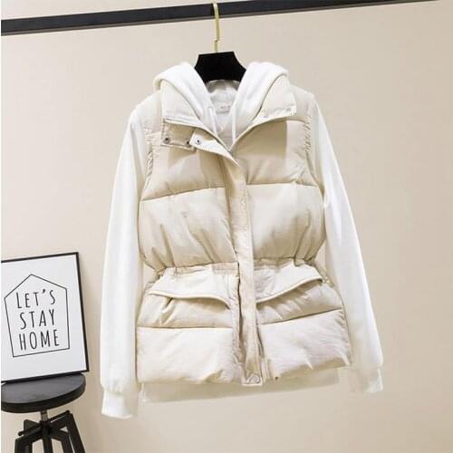 Fashion New Autumn Chalecos Para Mujer Winter Vest Korean Style Mandarin Collar New Cotton Waistcoat Female Women