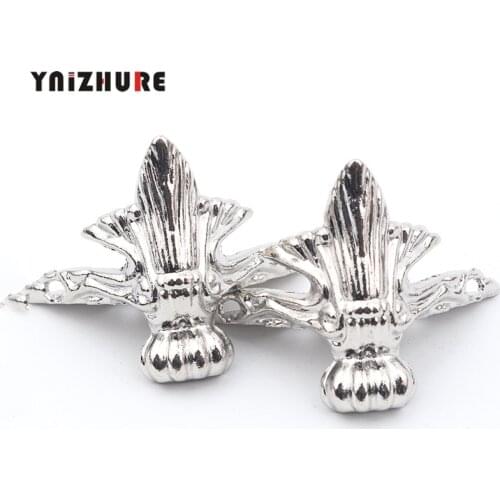 12Pcs 42*30mm White Silver Antique Jewelry Gift Box Wood Case Decorative Feet Leg Corner Protector