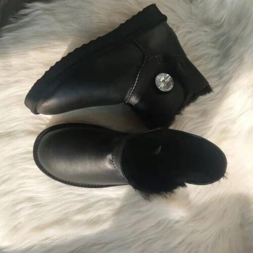 2020 Women Boots Snow Boots Genuine Sheepskin Leather Fashion Ankle Boots 100% Natural Fur Warm Wool Winter Boots Shoes