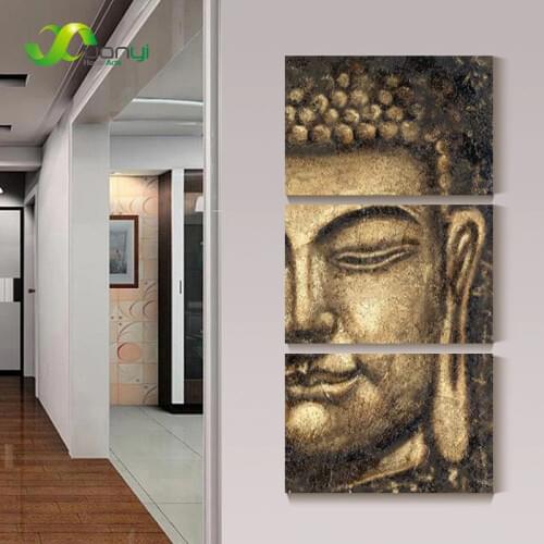 3 Panel Wall Art Buddha Painting Modern Canvas Painting Home Decoration Art Picture For Living Room Canvas Print Unframed PR1262