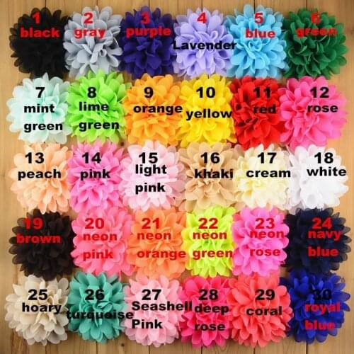 35 pcs/lot , 10 cm Large chiffon Fabric Puff flower DIY apparel accessories , headwear chiffon flower Corsage Supplies