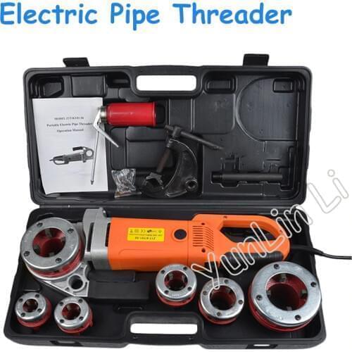 4 die heads Electric Pipe Threader Portable Sleeve Machine 220V Galvanized Pipe Sleeve Machine Electric Threading Tools