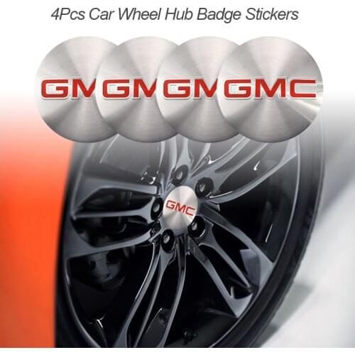 4Pcs 56mm Car Styling Wheel Center Hub Badge Stickers For GMC Terrain Jimmy Acadia Savana Graphyte Yukon Envoy Granite Hummer-Ev