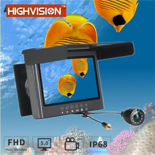 20M Cable Camera Fish Finder Infrared LED 5.0 Inch Fishing Surveillance HD 2 Megapixel Underwater Camera With 1080P Recording