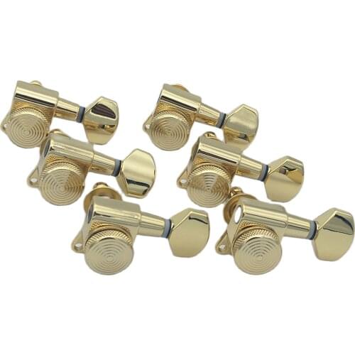 6R Locking Tuner Gold Guitar Tuning Pegs Machine Heads with Locking Schaller Style Made in Korea 1 set