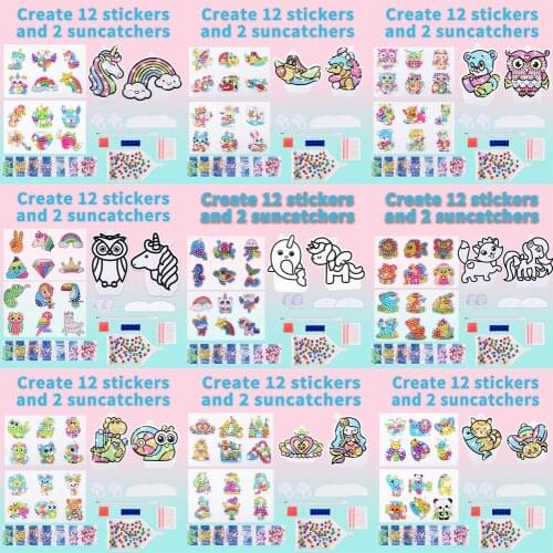 Big Gem Diamond Painting Magical Sticker and Suncatchers Kits Cartoon Animal Diamond embroidery kit For Kids Handmade gifts