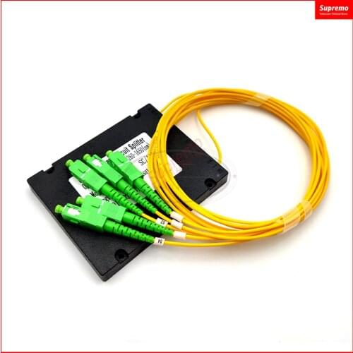Free Shippping 1X4 SC /APC Fiber Optic FTTH Splitter FBT Optical Coupler 1:4 SC APC Singlemode simplex PLC optical splitter