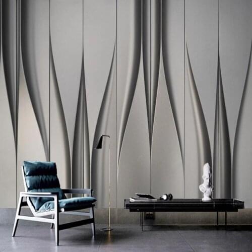 Milofi custom large wallpaper mural 3D retro iron plate geometric three-dimensional living room background wallpaper mural