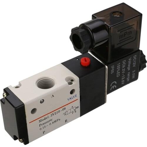 DC12V 1/4'' 3 Way 2 Position Pneumatic Solenoid Valve Electric Solenoid Valve Tools for Air Gas