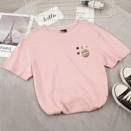 Planet Tshirt Cotton Harajuku Graphic Oversized Shirts Girls Soft Goth Aesthetic Women Summer Unisex Blouses Short Sleeve Tees