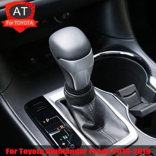 Walnut Gear Shift Knob Lever HandBall Automatic Car Styling For Toyota Highlander Prado 2018-2019 Real Leather Car Accessories
