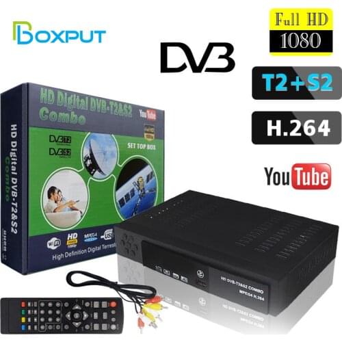 DVB T2 S2 Combo Box Support iptv Youtube H.264 USB Wifi dongle 1080P Full HD m3u Smart TV Box DVB T2 DVB S2 cccam Set Top Box