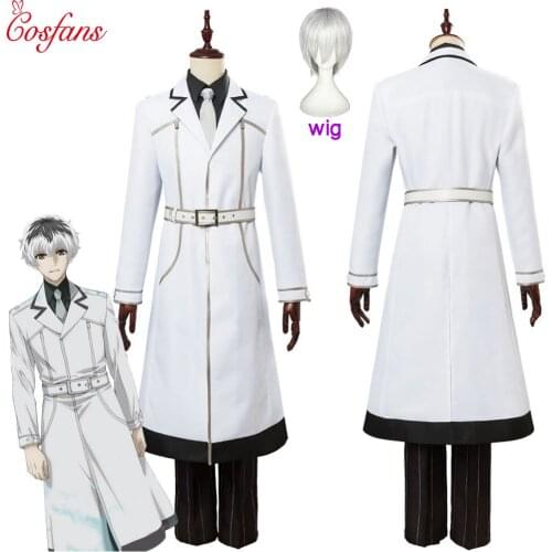 6PCS Anime tokyo ghoul cosplay costume Adult boy Ken Kaneki Cosplay Costume Hoodie Jacket Battle Uniform Halloween Costume Set