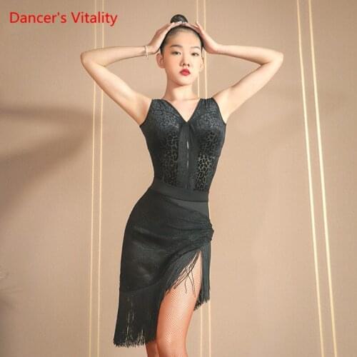 Latin dance Body suit female adult fashion sexy one-piece top professional competition dance suit practice clothes