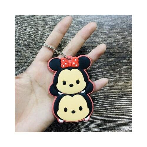 Disney Mickey Pooh Stitch Fashion Anime Toy Figures Keychain Cartoon Keyholder Birthday Unisex Gifts New