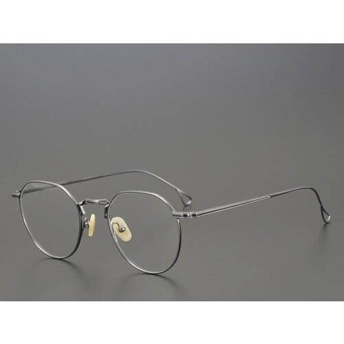 Pure Titanium glasses frame men Vintage round Designer optical eyewear Myopia reading women prescription computer eyeglasses