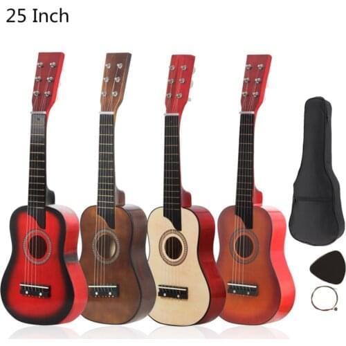 25 Inch Basswood Acoustic Guitar with Pick Strings Bag Guitar for Children and Beginner