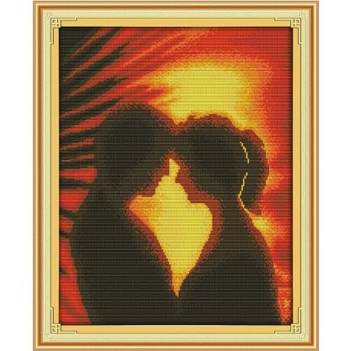 Couple DIY Embroidery Needlework Set 11CT Cross Stitch Kits Cotton Thread Printed Canvas Counting Cross Stitch dmc Home Decor