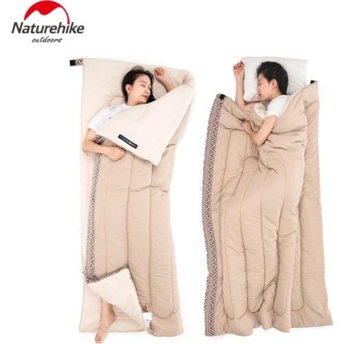 Naturehike Spliced Cotton Sleeping Bag Portable Envelope Sleeping Bag Machine Washable For Camping Outdoor Traveling Hiking