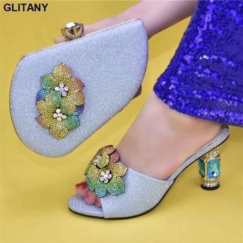 New Arrival Shoes and Bag for Party Wedding Ladies Shoes and Sandals Size 43 Women Shoes Women Italian Shoes with Matching Bags