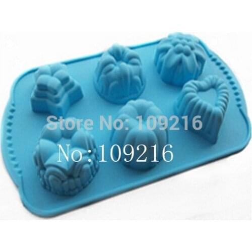 Wholesale!!! 1pcs Six Style Shape (xj229) Food Grade Silicone Cake/Chocolate/Pudding/Jelly/Ice DIY mold
