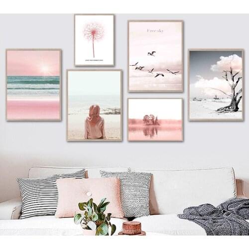 Coconut Tree Rose Dandelion Car Flower Wall Art Canvas Painting Nordic Posters And Prints Wall Pictures For Living Room Decor