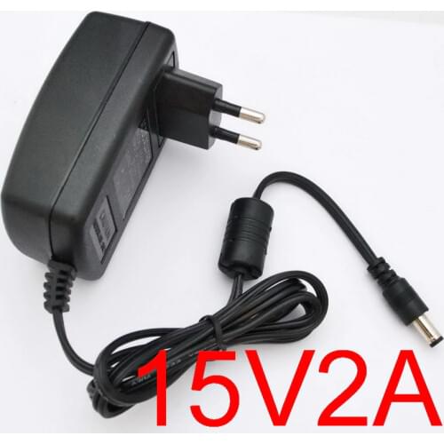 1PCS High quality DC 15V 2A IC programAC 100V-240VConverter Switching power adapter 2000mA Supply EU Plug DC 5.5mm x 2.1-2.5mm