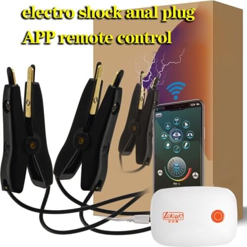 APP Remote Control Electro Shock Stimulation Nipple Clamps Breast Stimulator Pussy Clamp Erotic Adult Sex Toys For Woman Men