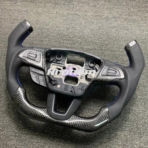 Customize Pilot Shape Black Carbon Fiber Steering Wheel For Ford Focus Kuga Escape Ecosport 2017 2018
