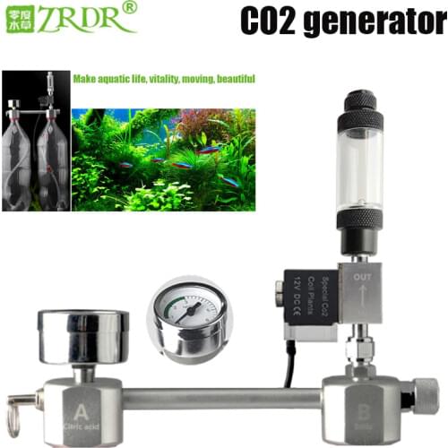 ZRDR Aquarium DIY CO2 generator system kit CO2 generator, bubble counter diffuser with solenoid valve,For / Aquatic plant growth