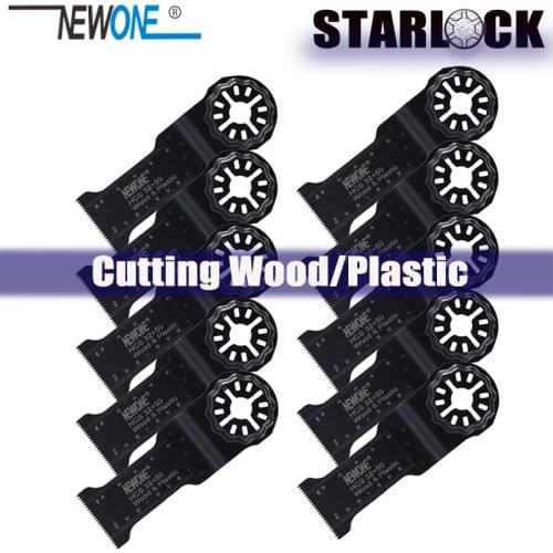 NEWONE 1-3/8" HCS Lengthened Starlock E-cut Multi Saw Blade Pack Oscillating Tool Blades for Cutting Wood Drywall Plastic