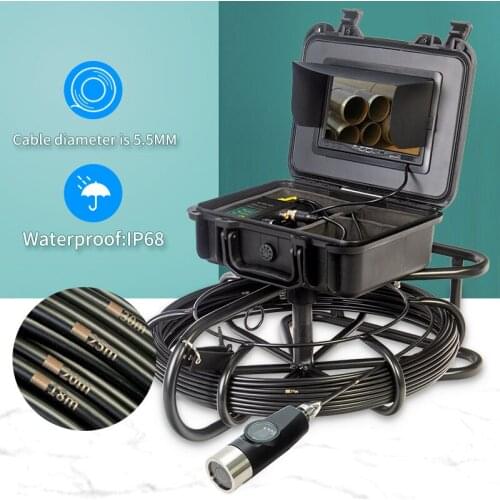 Dual lens Detection Pipe Pipeline Drain Sewer Camera Inspection Endoscope DVR Recording Borescope with waterproof 7 inch Monitor