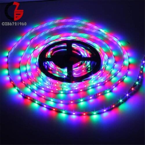 5M Non Waterproof 3528 RGB LED Strip Light 300leds 60leds/m for Home Indoor Outdoor Garden Decoration with 44Key IR Remote