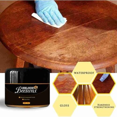 1 PCS Natural Pure Wood Seasoning Beeswax Waterproof Bee-wax Complete Solution Furniture Care Wood Wax Polisher Cleaner