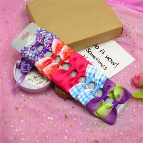 10PCS/Lot Lovely 5 Styles Lattice Hairpins Grosgrain Ribbon Bow Clips 2020 Korean Creativity Hair Accessories For Baby Girls NEW