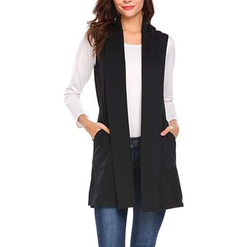 Stylish Bar Women Shawl Pocket Vest Open Stich Coat Jacket Vest Irregular Sleeveless Knit Bat Shirt Cardigan Female Feminino New