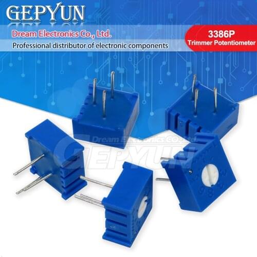 10pcs 3386P 3386 100 200 500 ohm 100R 200R 500R 1K 2K 5K 10K 20K 50K 100K 200K 500K 1M ohm Trimpot Trimmer Potentiometer