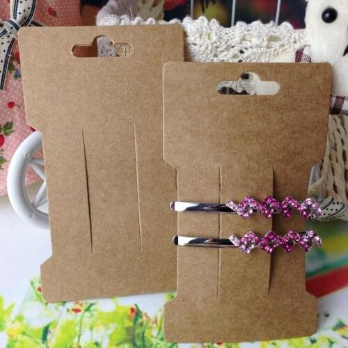100pcs/lot Wholesale Hot 2015 Size 11.5*6.6cm Kraft Hair Clip Card Jewelry Display Card If Custom Logo Will Cost Extra