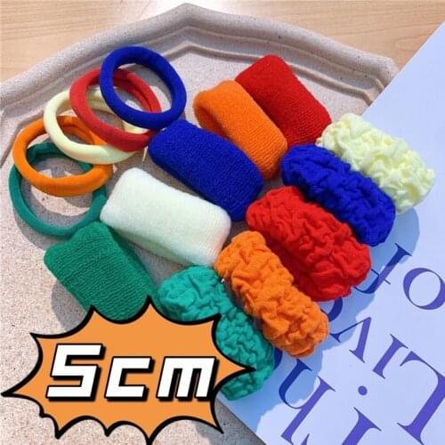 [5 Pieces] Summer New Color Hair Ring Hair Accessories INS Girl Heart Candy Color Hair Rope Tie Ponytail Rubber Band