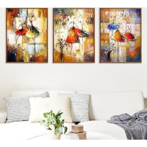 Abstract Watercolor Canvas Painting Dancing Girl Oil Painting Poster Personality Home Decoration Wall Art Pictures Dropshipping