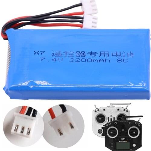 Battery for Taranis Q X7 Dx6e Dx6 Transmitter Spektrum DX8 RC Spare Parts 7.4V 2200mAh 2S lipo Battery for toys accessory