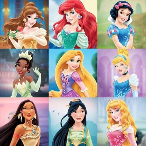 Disney 5D DIY Diamond Painting Cartoon Princess Art Full Drill Cross Stitch Kits Embroidery Mosaic Wall Art Home Decor