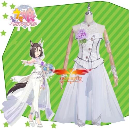 Anime Comic Umamusume Pretty Derby Air Groove Cosplay Costumes Women Bridal Gown Adult Sexy Strapless Wedding Dress Halloween